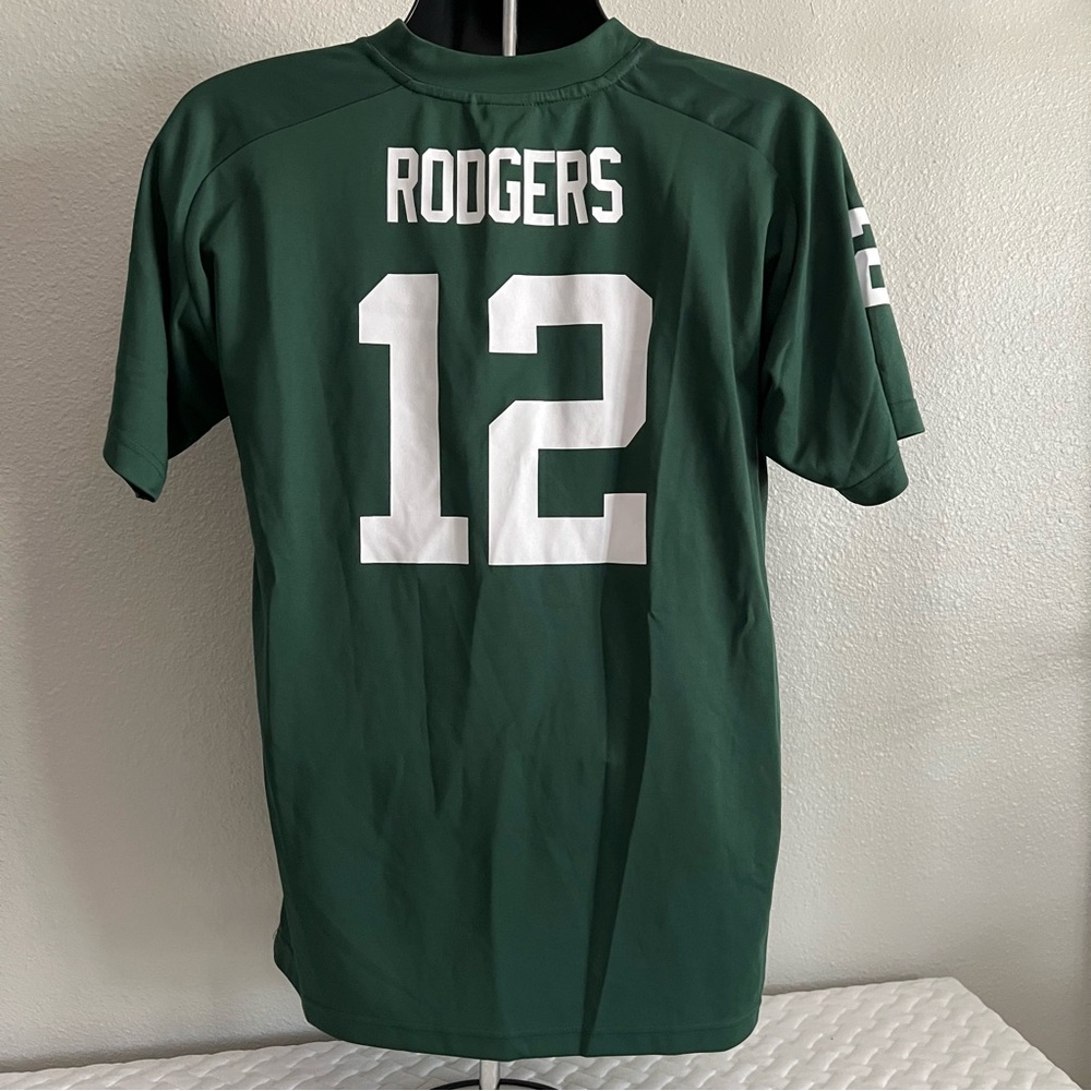 NFL Green Bay Packers Aaron Rodgers #12 Youth‎ XL Football Jersey XL Green White - Picture 5 of 8